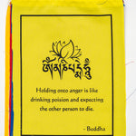 Buddha quote-adorned prayer flag