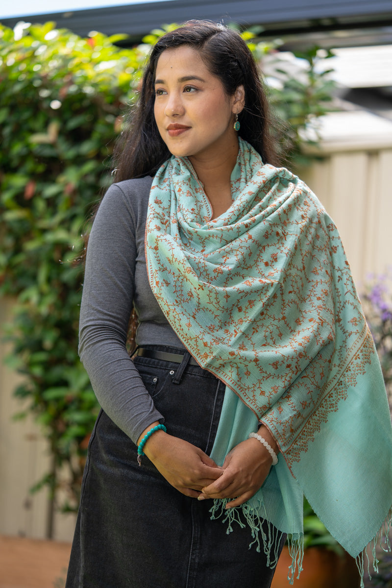 Embroidered Pashmina Shawl - Himalayas Shop