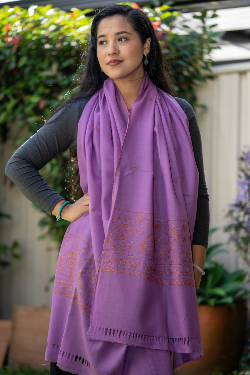 Embroidered Pashmina Shawl - Handwoven shawl