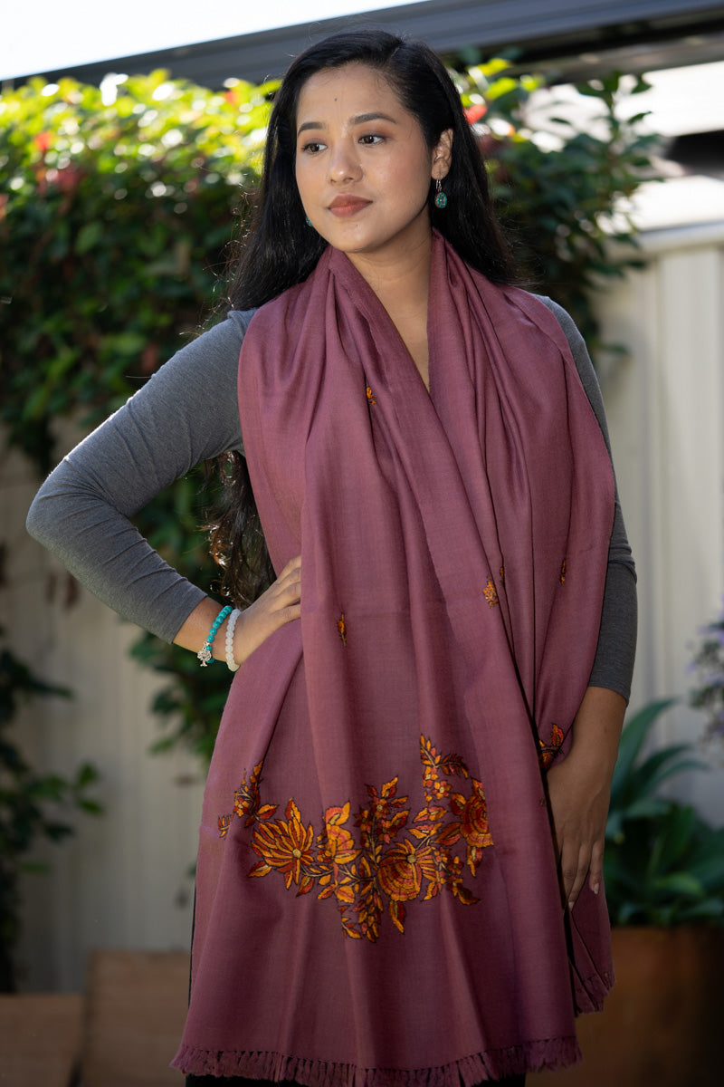 Embroidered Pashmina Shawl - Himalayas Shop