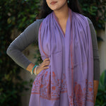 Hand Embroidered Pashmina Shawl - 100 % Cashmere