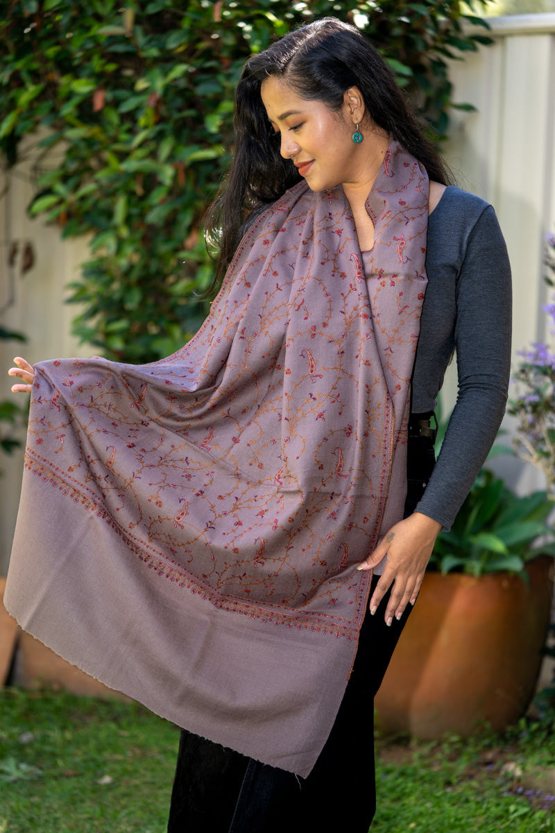 Embroidery Pashmina  - Authentic cashmere Shawl