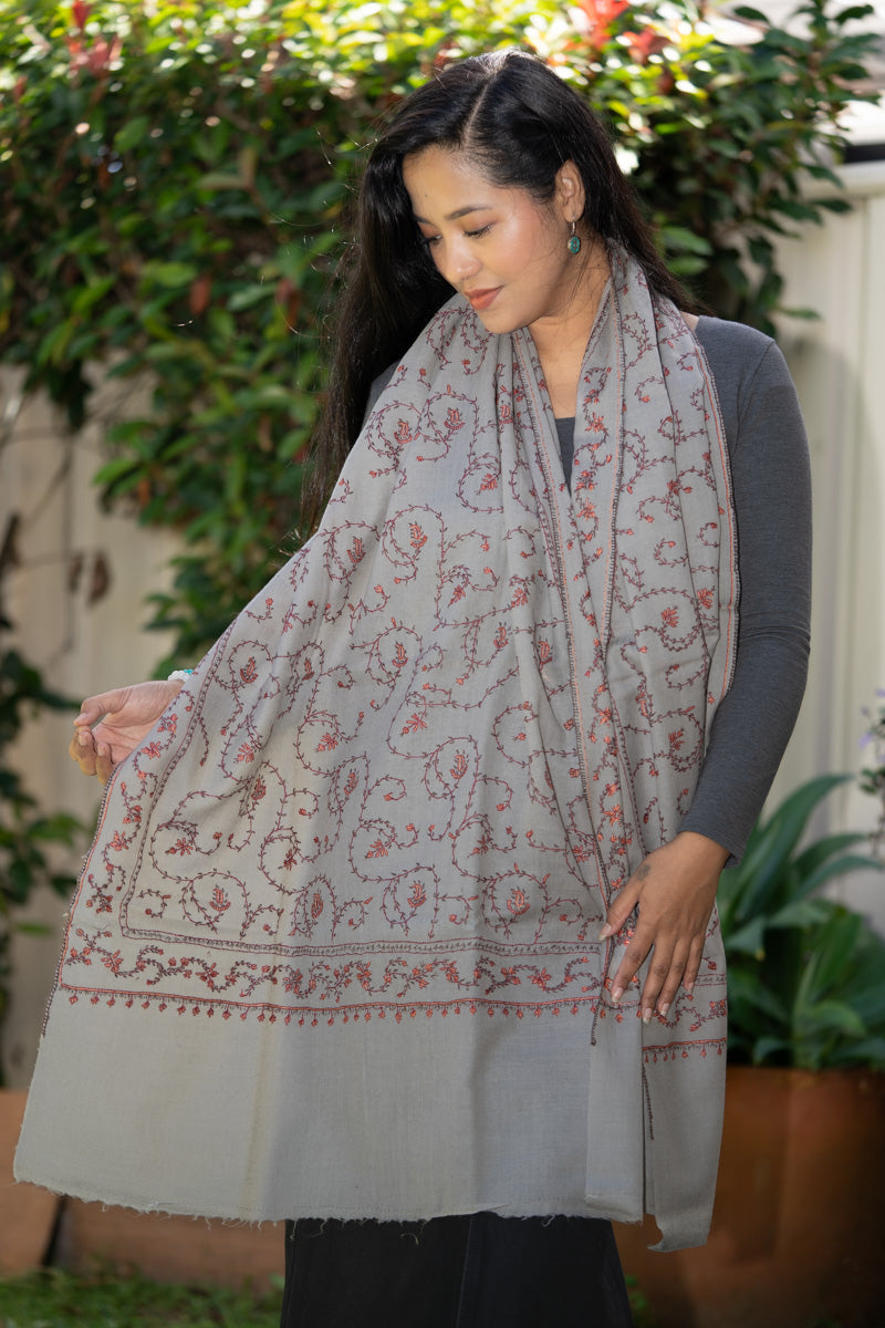 Light Embroidered Pashmina Shawl - Himalayas Shop