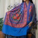Heavy Embroidered Pashmina Shawl - handwoven cashmere shawl