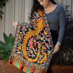 Heavy Embroidered Pashmina Shawl - Handwoven shawl
