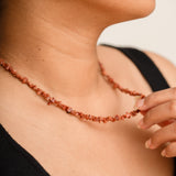 Red Jasper crystal chips necklace