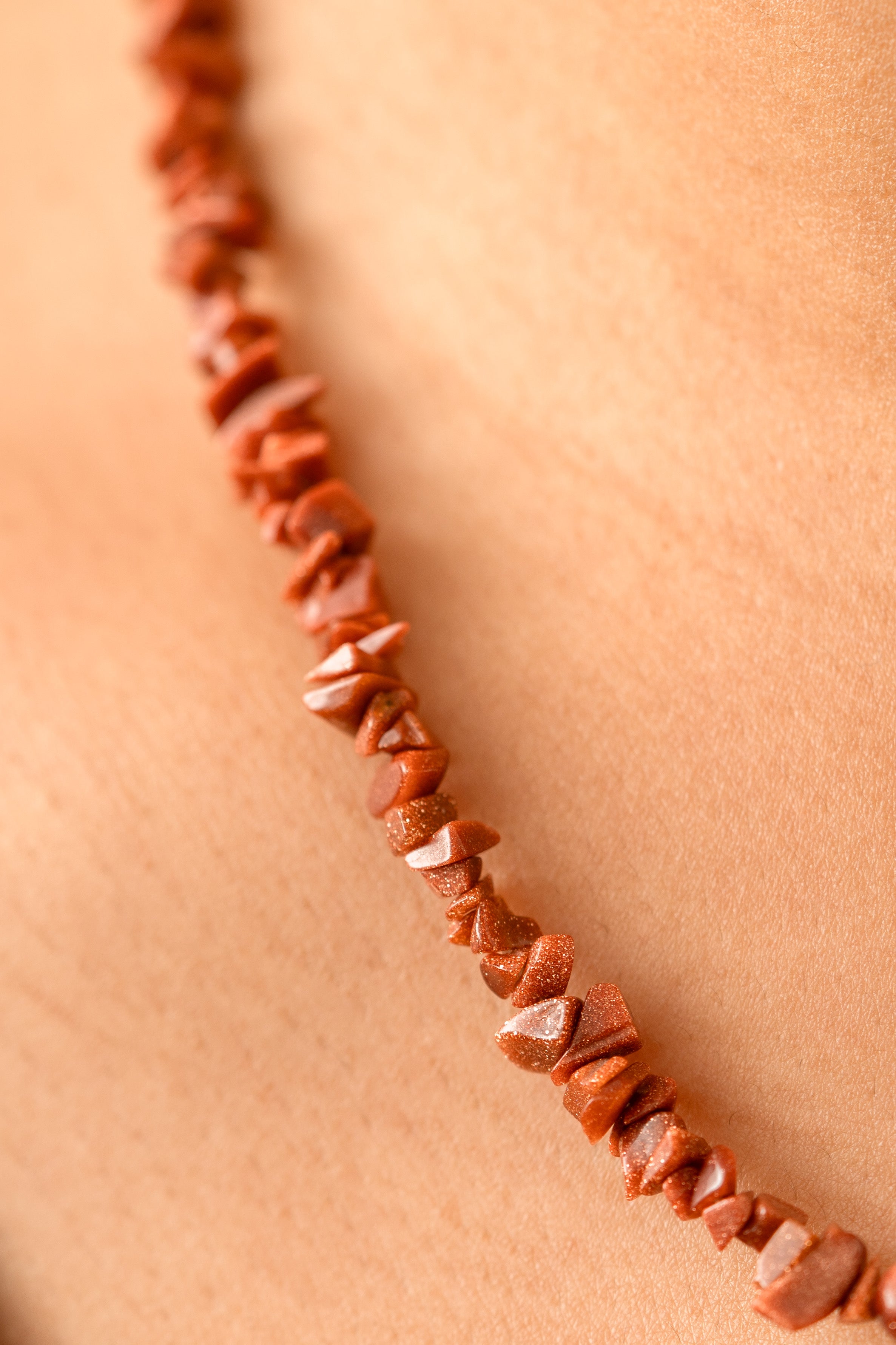 Red Jasper crystal chips necklace