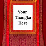 Red Color Khadi Premium Thangka Brocade