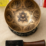 All-Seeing Eye Handcrafted Singing Bowl - Tibetan Handcrafted Bowl