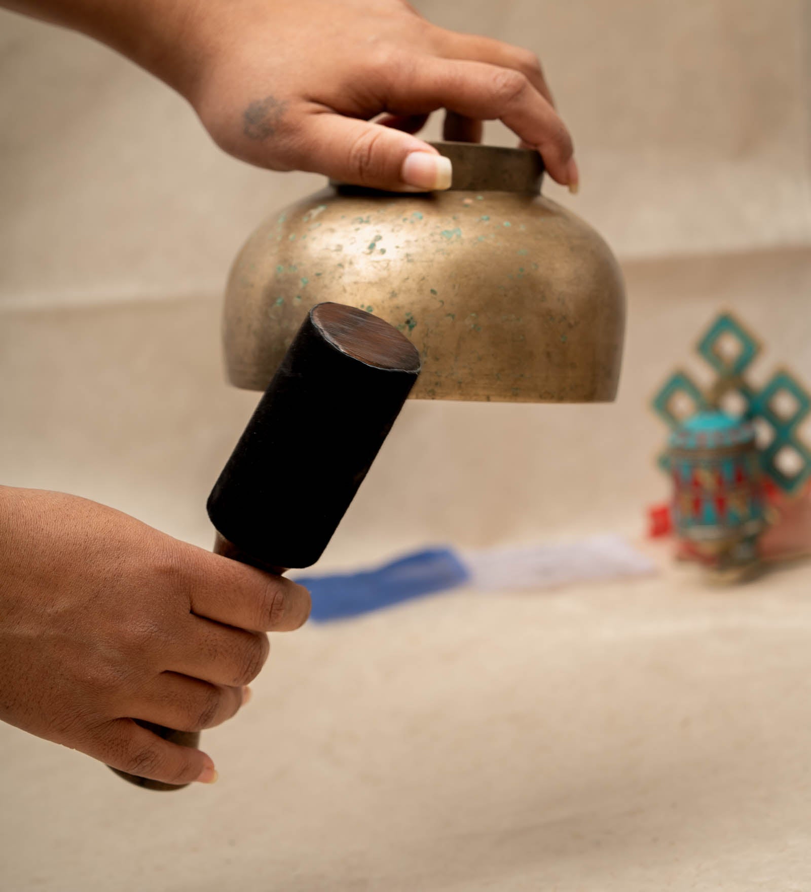 Antique-Style Naga Singing Bowl - Handcrafted Tibetan Bowl