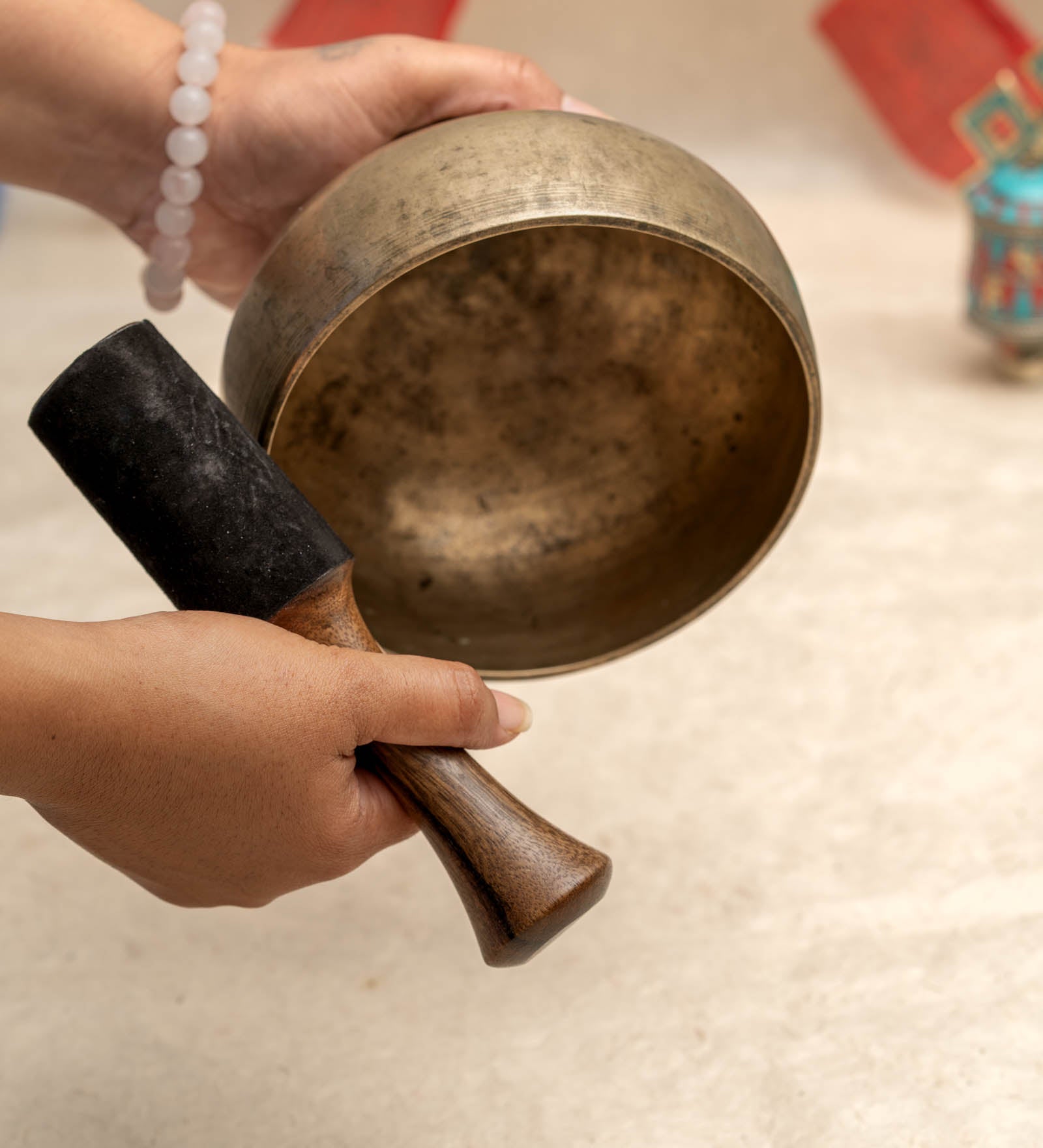 Naga Singing Bowl (D4 Tone) - Antique Tibetan Bowl