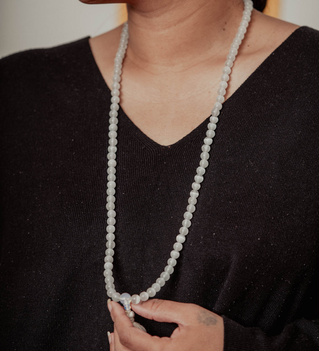 Selenite Mala – 108 Beads for Energy Cleansing