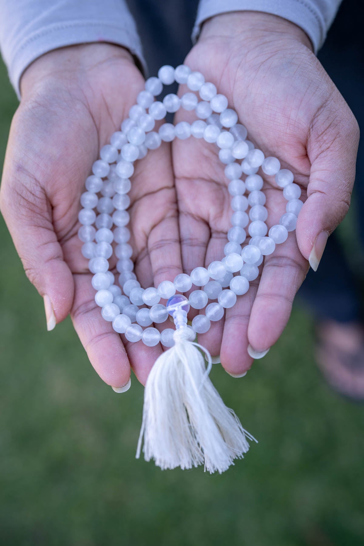 Selenite Mala – 108 Beads for Energy Cleansing