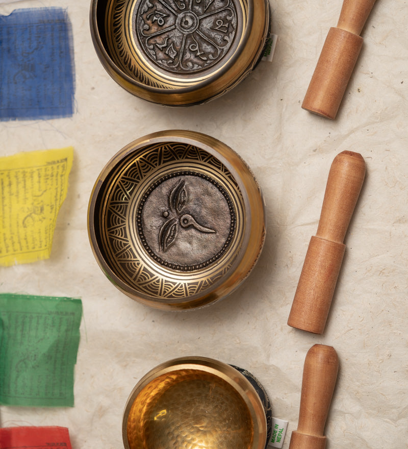 Tibetan Healing Singing Bowl Set for Meditation.