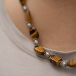 Tiger Eye Stone Beaded Necklace