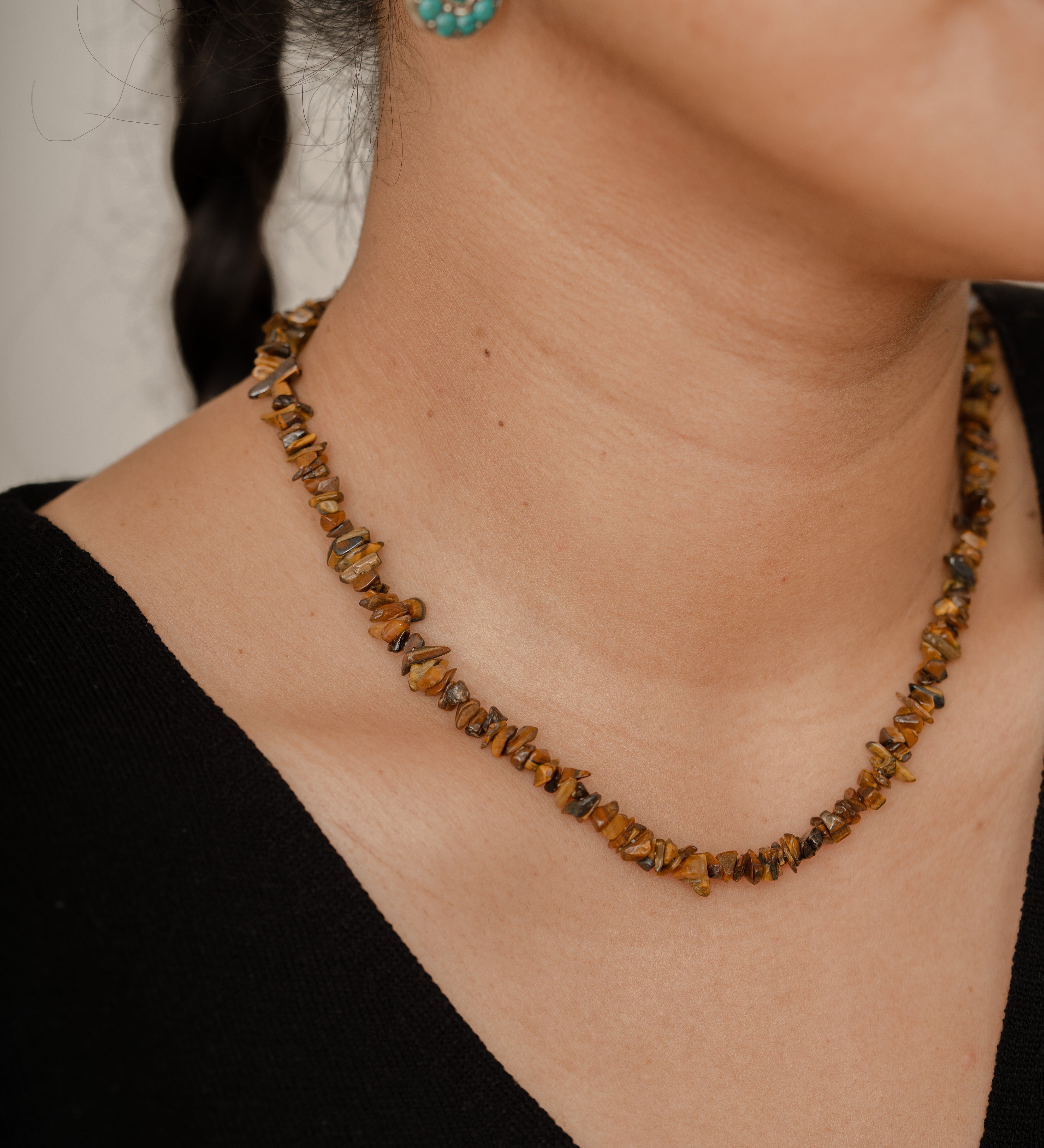 Tiger Eye Chip Necklace
