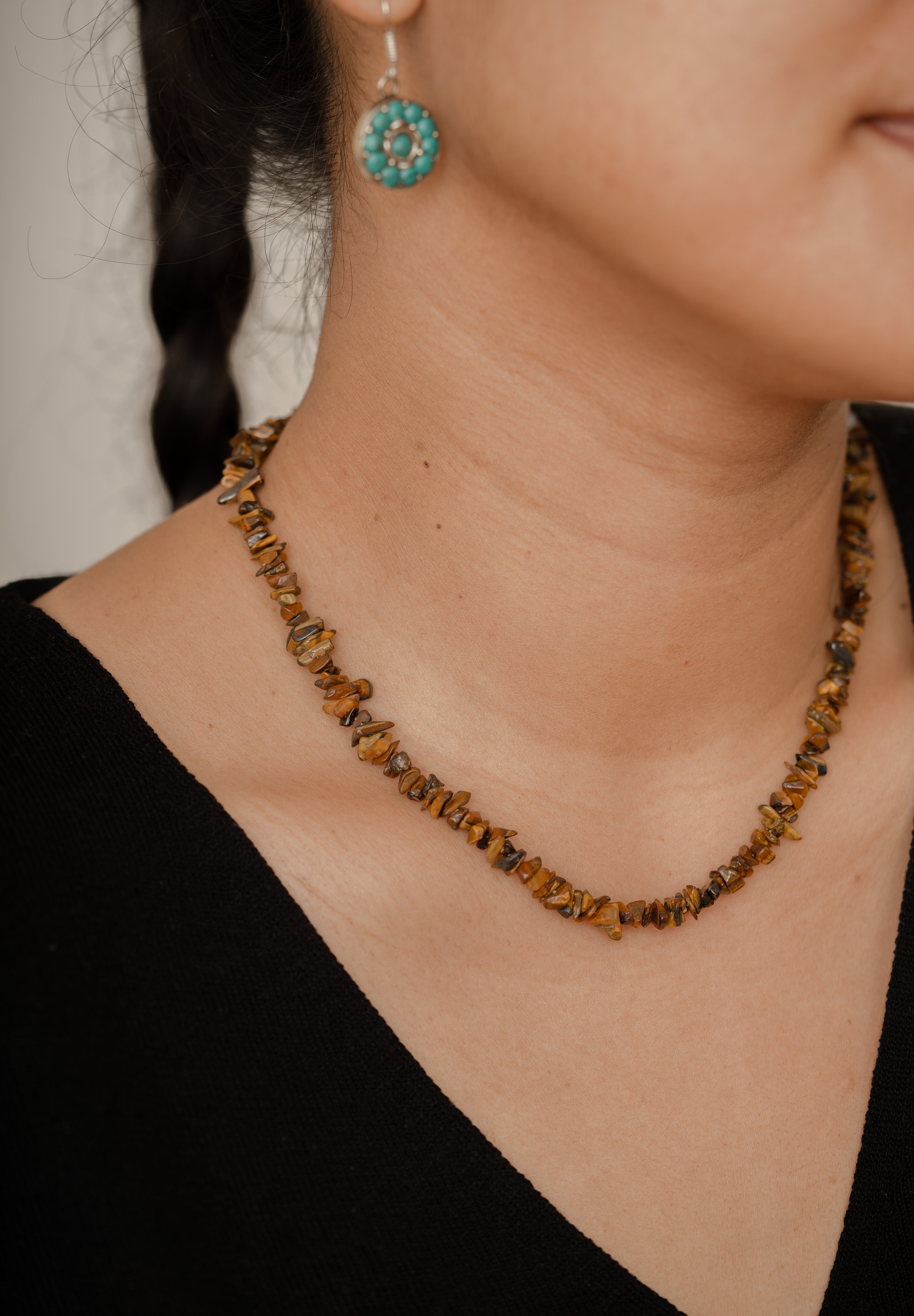 Tiger Eye Chip Necklace
