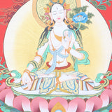 White Tara thangka is a powerful meditation tool, linking the practitioner to White Tara's love and wisdom.