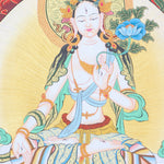 White Tara thangka is a powerful meditation tool, linking the practitioner to White Tara's love and wisdom.