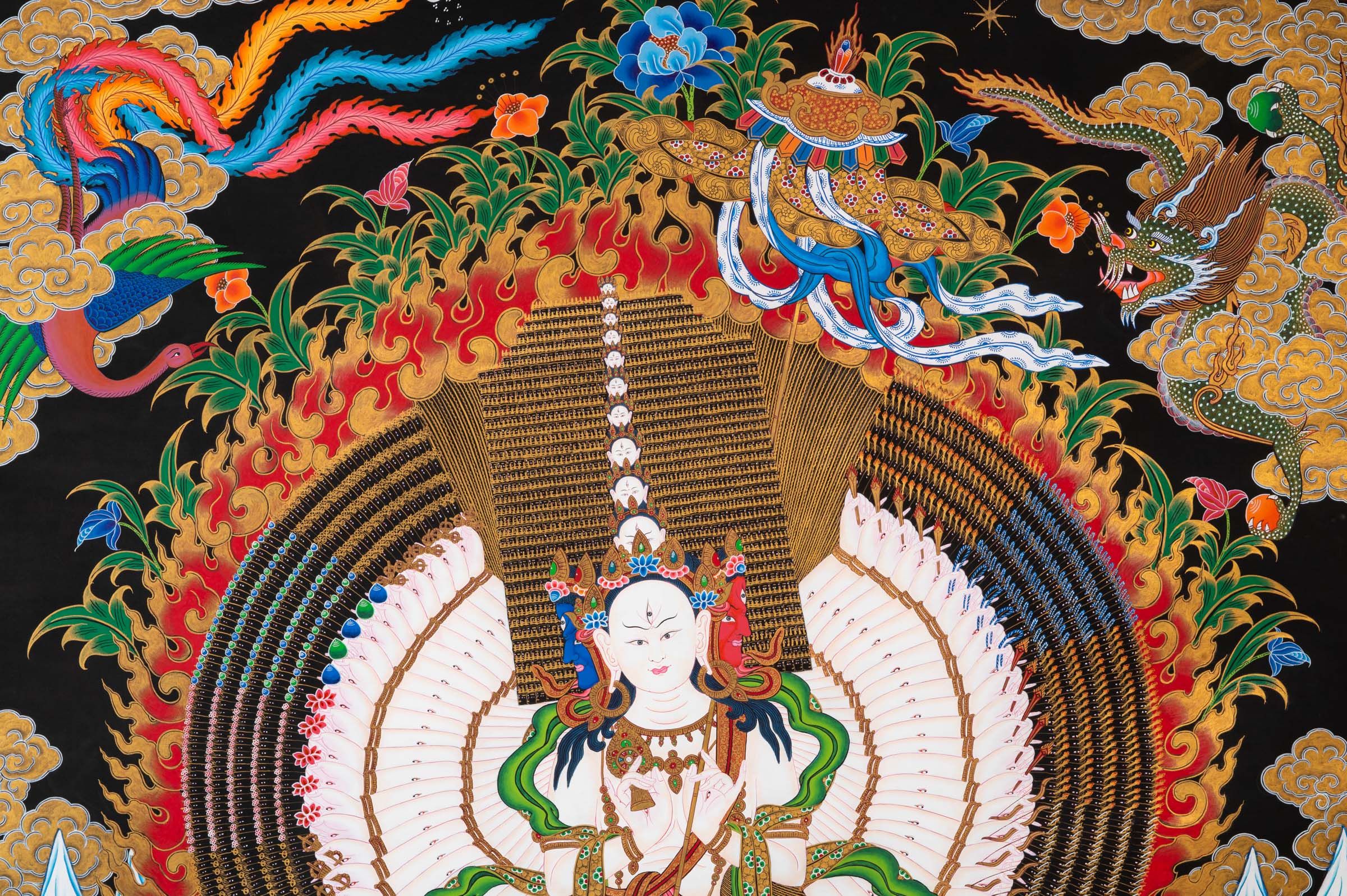 Dukkar (Sitatapatra) Thangka - Sacred Tibetan Painting