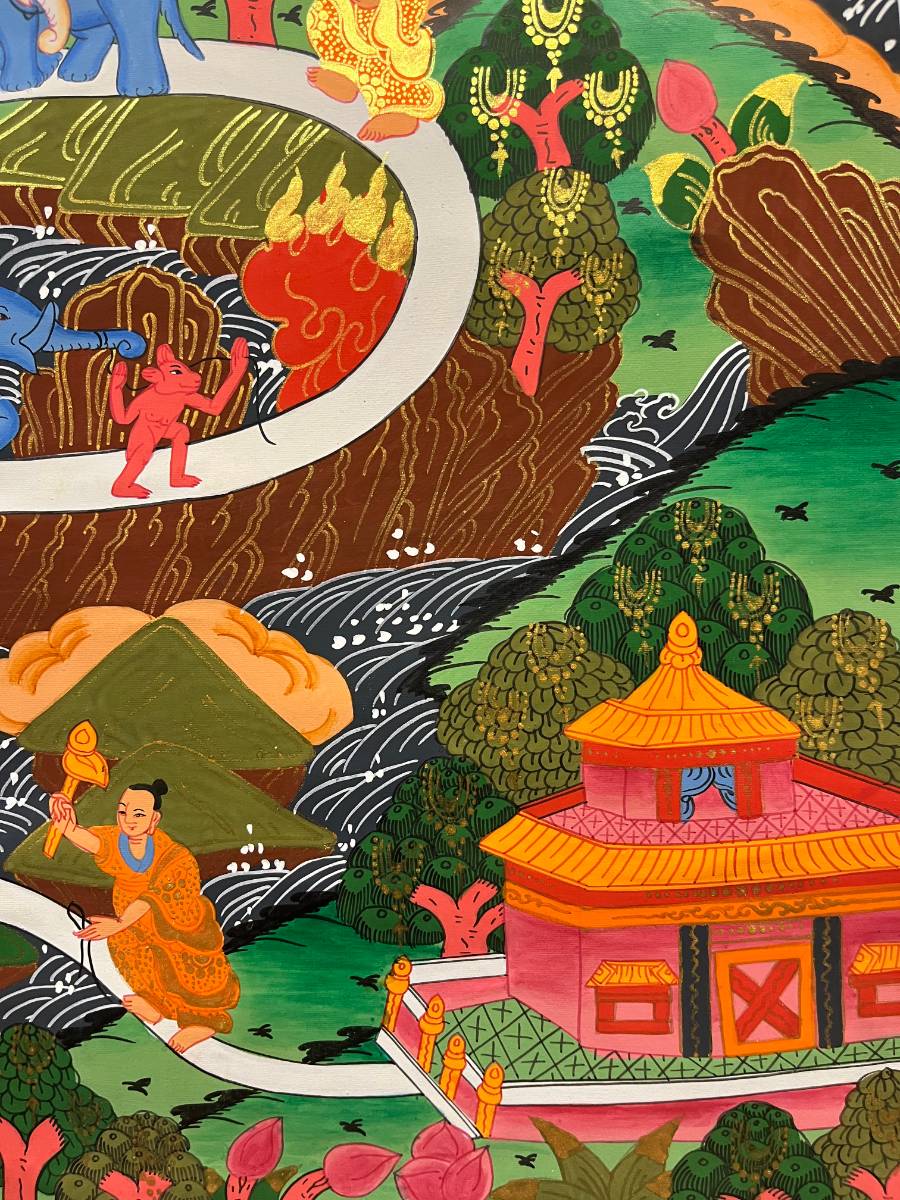 Way to Heaven Thangka for wall hanging decor.