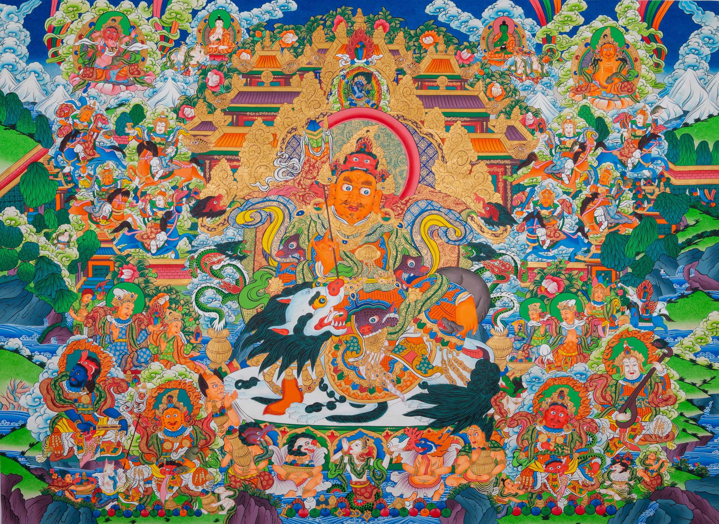 Singha Zambala Master Thangka Painting