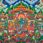 Masterpiece Green Tara Thangka  for sacred wall hanging decor.