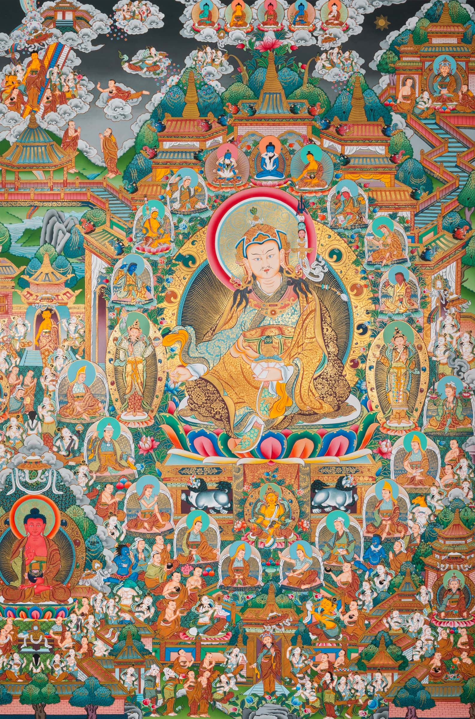 Amitabha Buddha Thangka - Handpainted Tibetan Art
