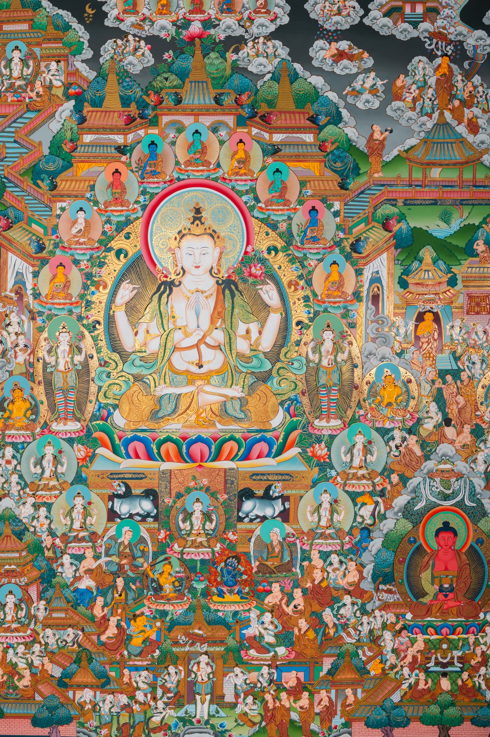 Amitabha Buddha Thangka - Handpainted Tibetan Art