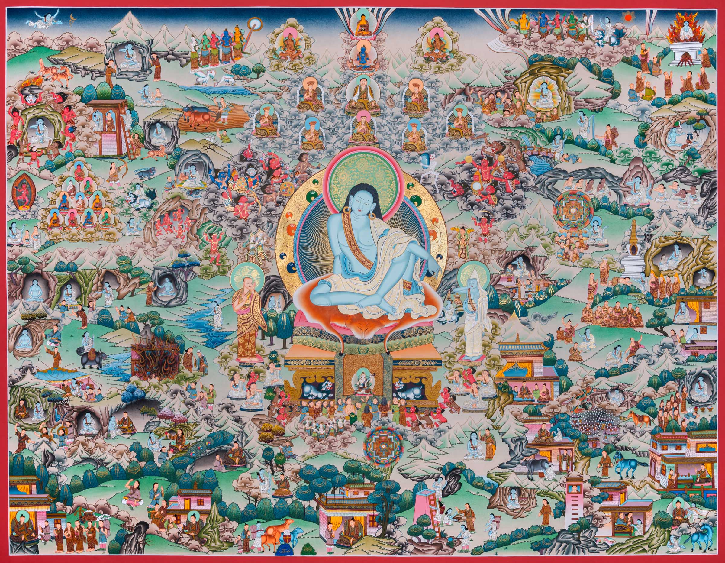 Milarepa Thangka Painting - Sacred Handpainted Art