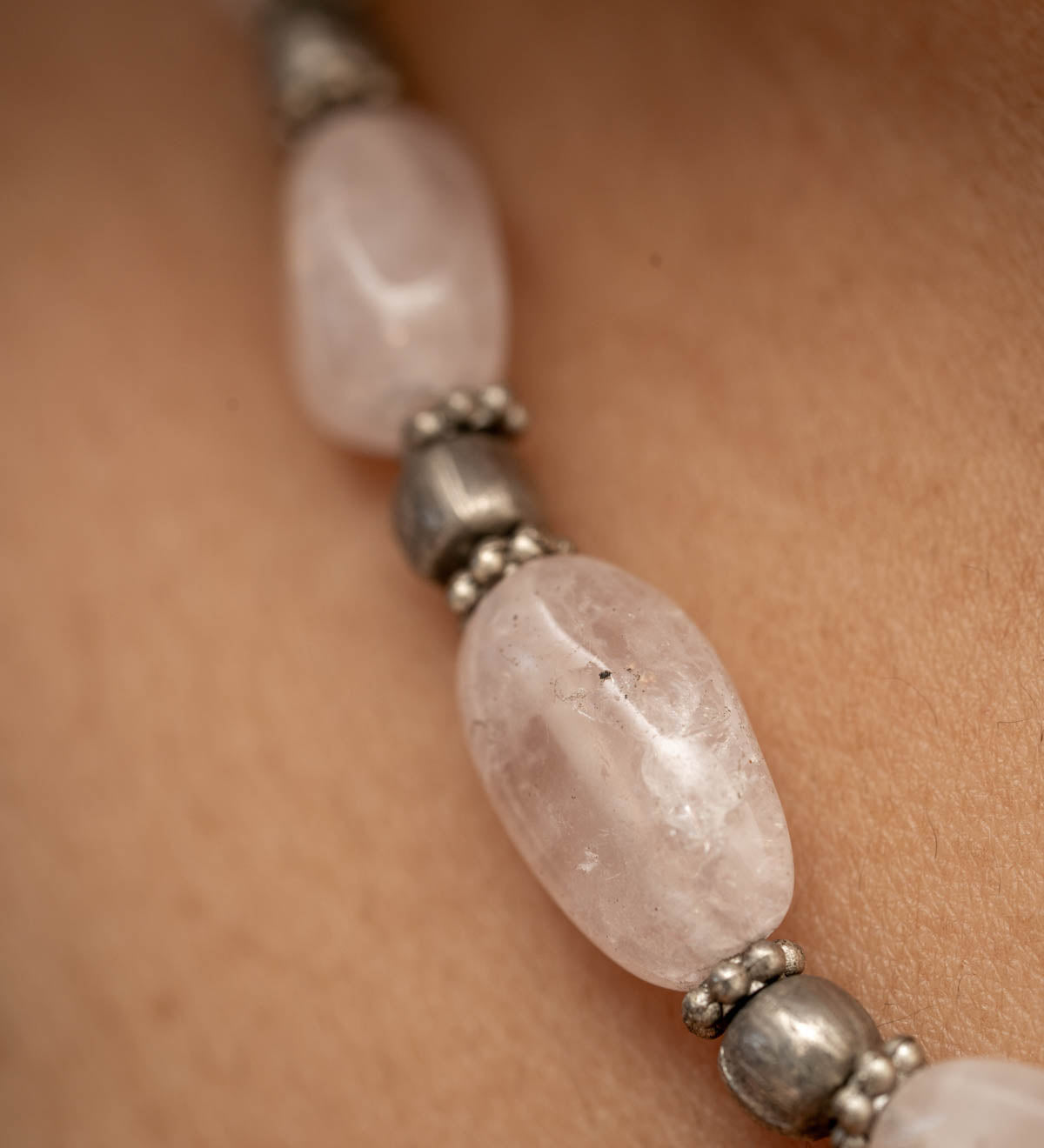 Clear Quartz Beaded Necklace