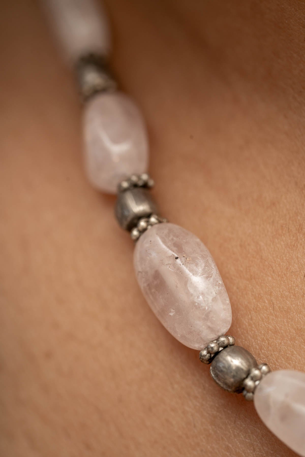 Clear Quartz Beaded Necklace