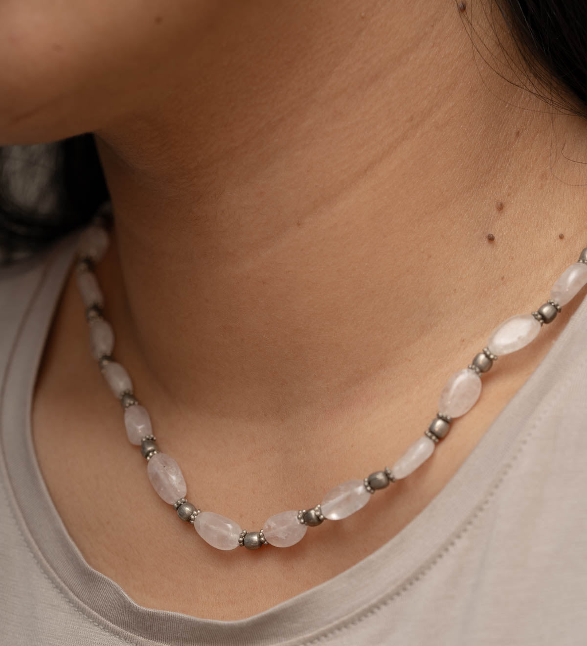 Clear Quartz Beaded Necklace