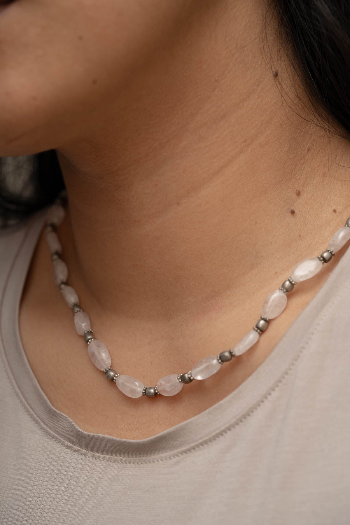 Clear Quartz Beaded Necklace