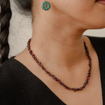 Red Garnet crystal chips necklace wine color