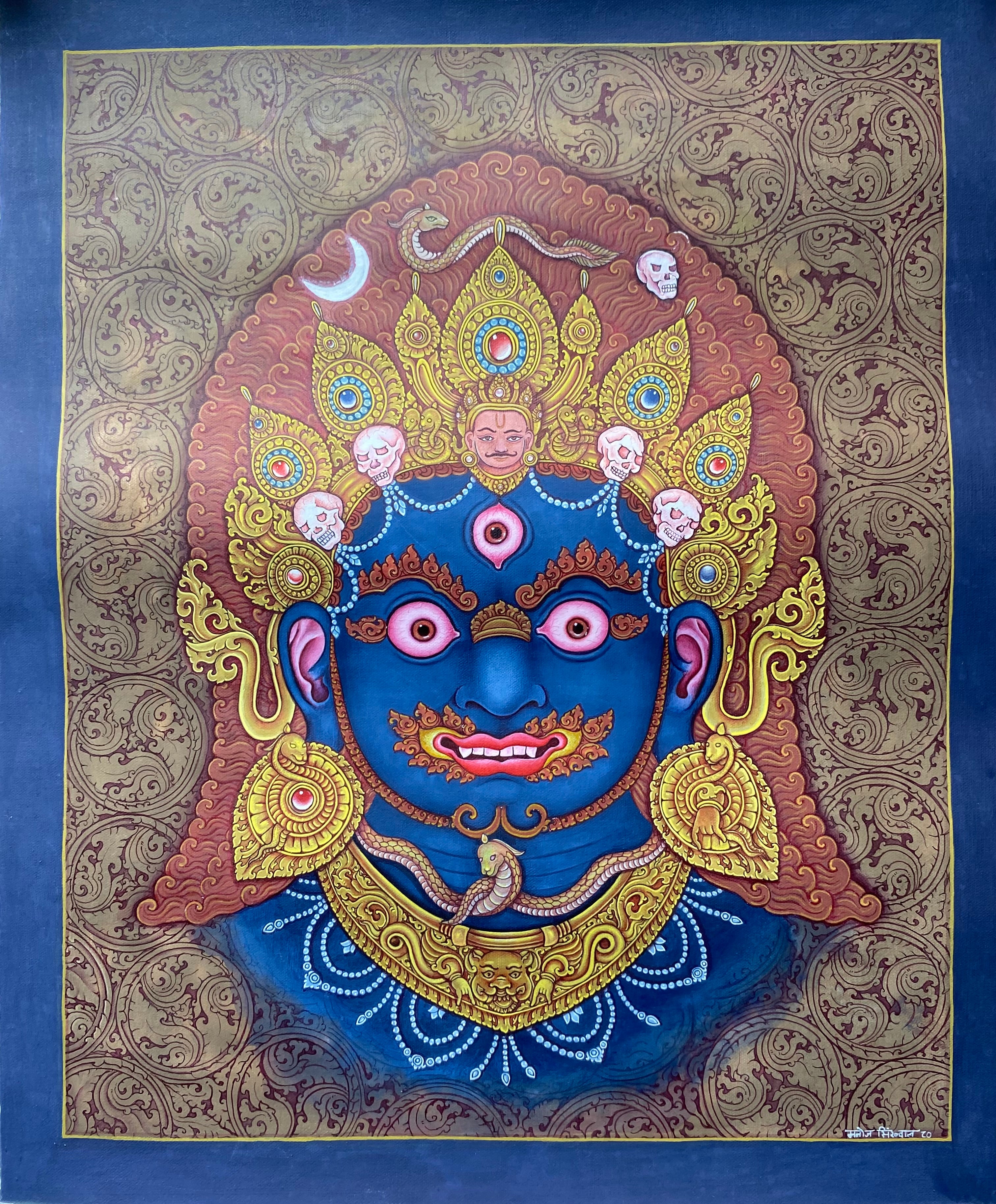 Mahakala Face Thangka Painting