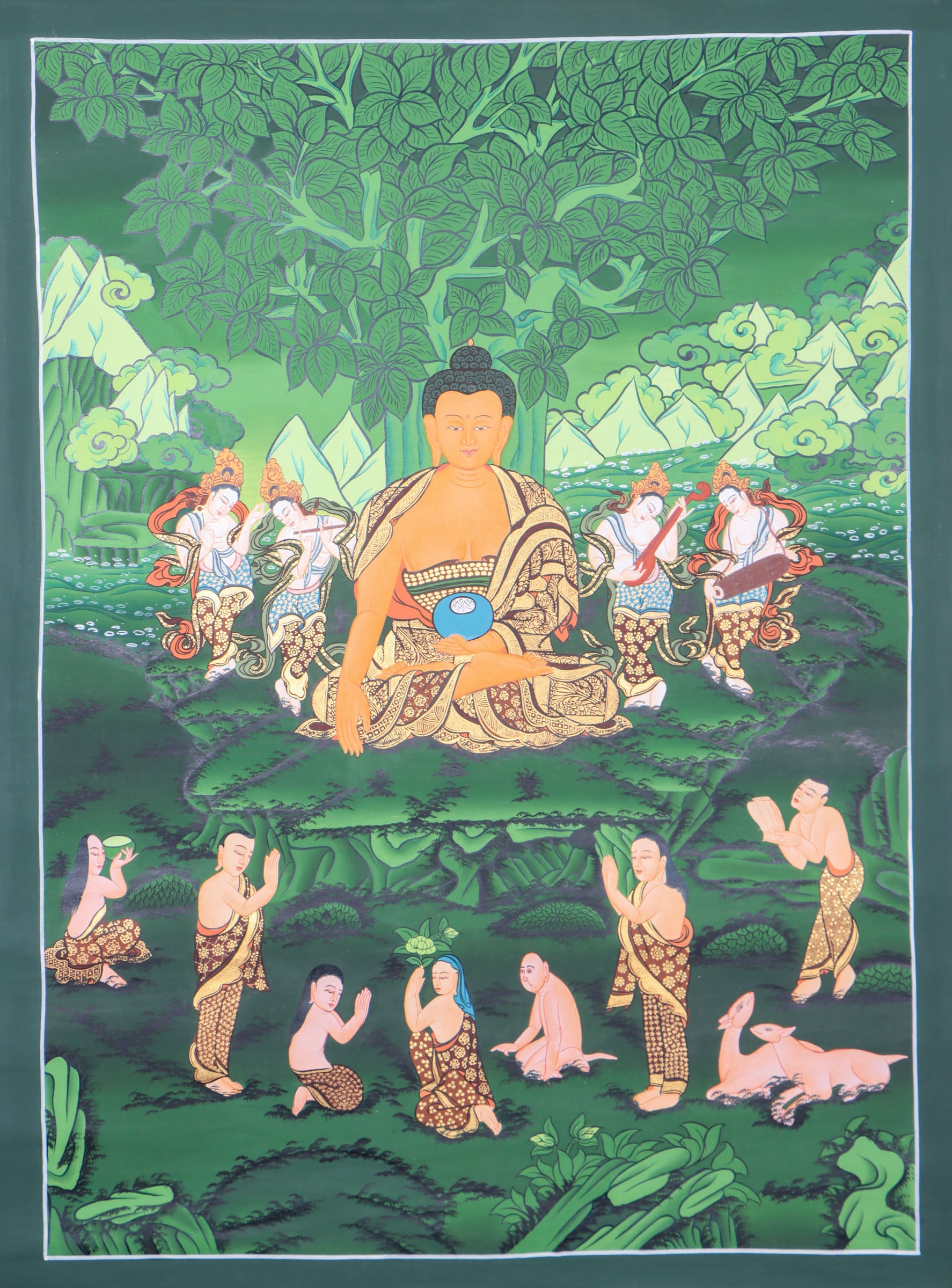 Shakyamuni Buddha Thangka for meditation, devotion, and spiritual practice.