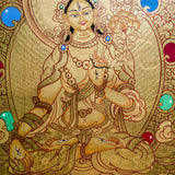 Authentic Handmade White Tara Thangka - Himalayas Shop
