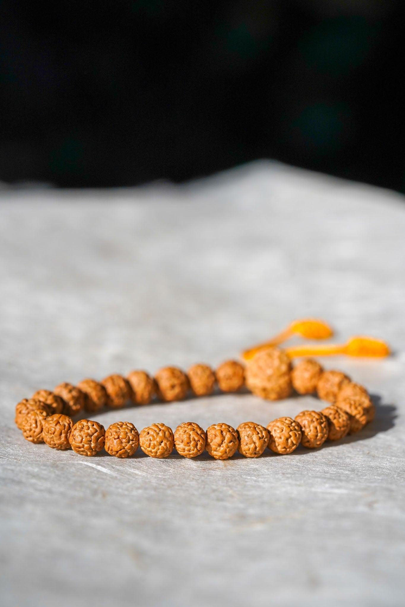 Natural Rudraksha Bead Bracelet - Unisex Bracelet for Spiritual and Yoga Person - Meditation & Healing wrist mala from Himalayas | Shiva