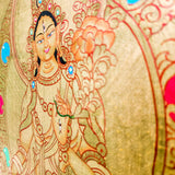 Authentic Handmade White Tara Thangka - Himalayas Shop