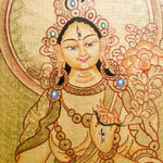 Authentic Handmade White Tara Thangka - Himalayas Shop