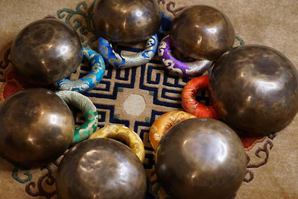 Chakra singing bowl set for sound healing and meditation