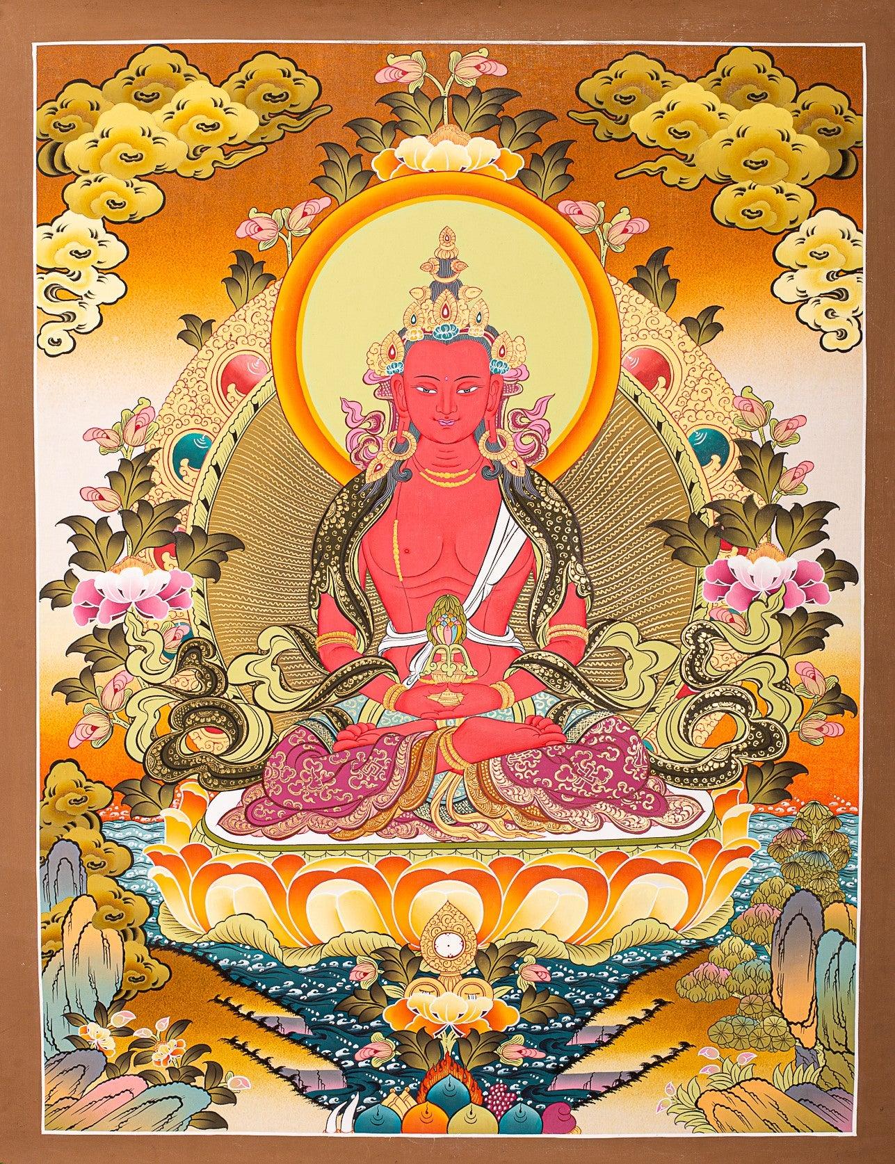 Amitayus canvas tibetan art