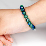 Azurite Malachite Bracelet being worn side view