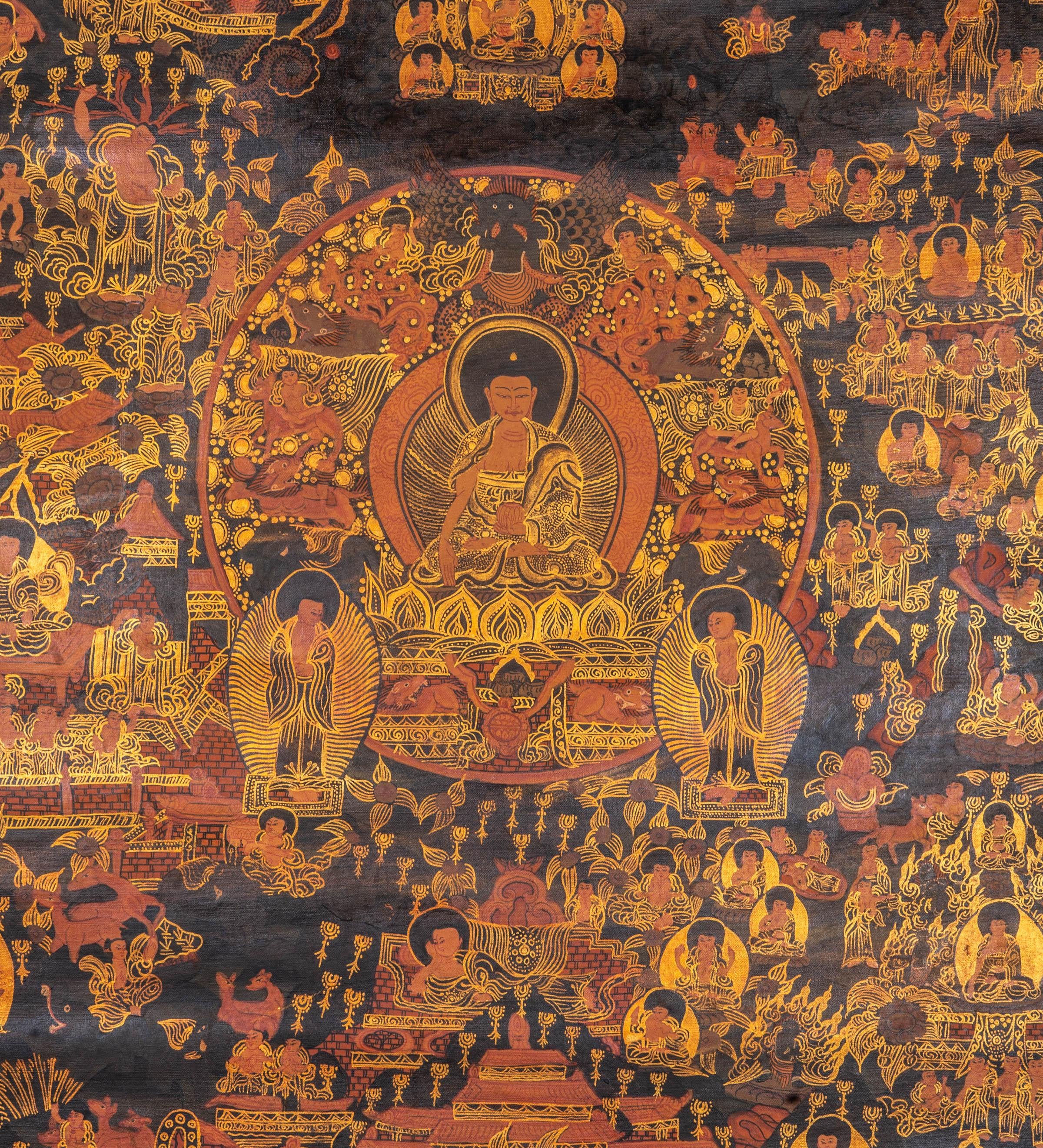 Life of Buddha Thangka Painting - Himalayas Shop