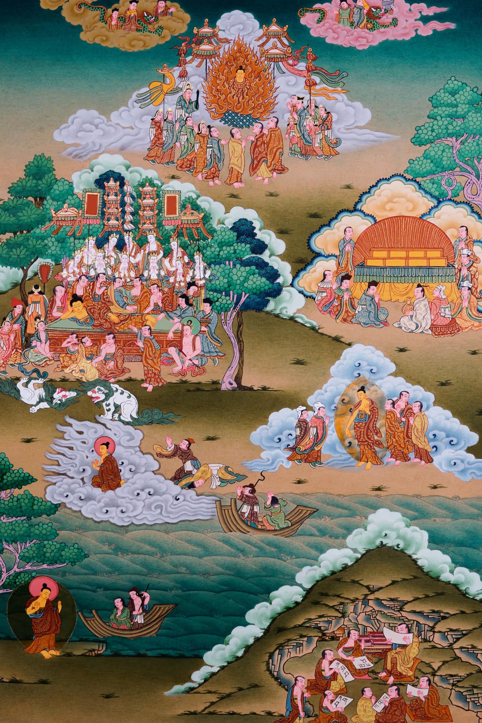 Buddha Life Thangka Painting - Best handpainted thangka painting - HimalayasShop