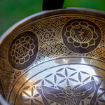 Chakra singing bowl- A complete set with striker and resting cushion