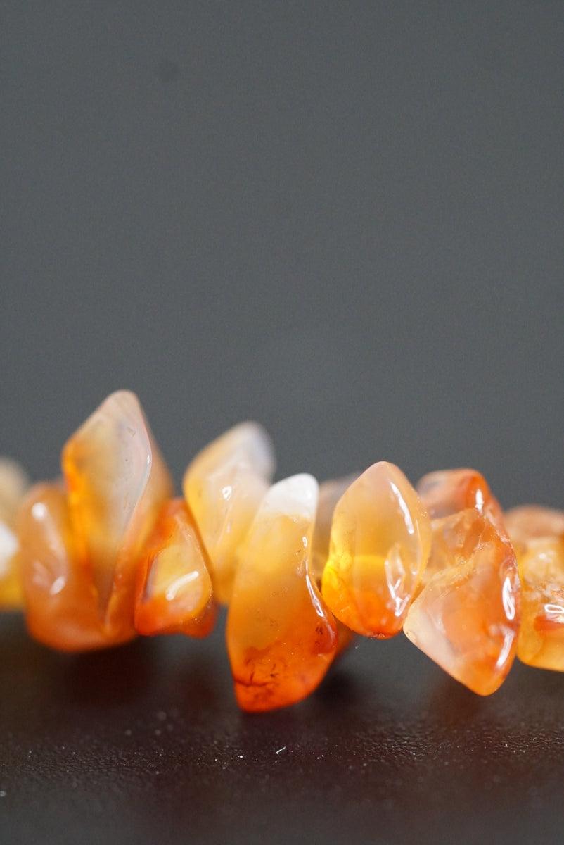 Carnelian crystal chips necklace