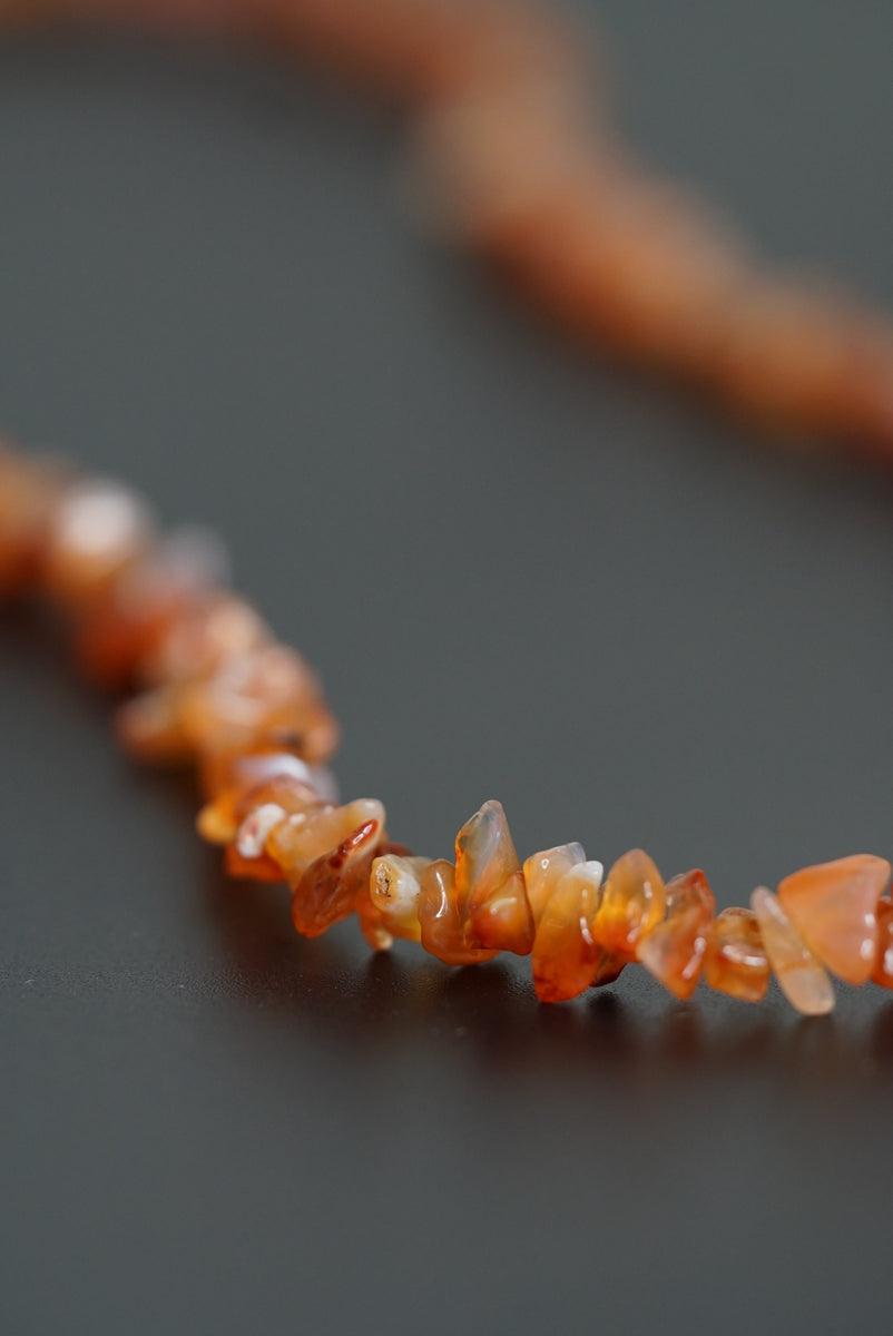 Carnelian crystal chips necklace
