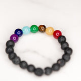 Chakra bracelet with lava stone to balance your chakra and reiki healing.